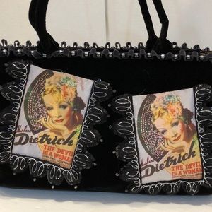 IPA Nima Marlene Dietrich velvet velour Nostalgic vintage collectible Bag unique